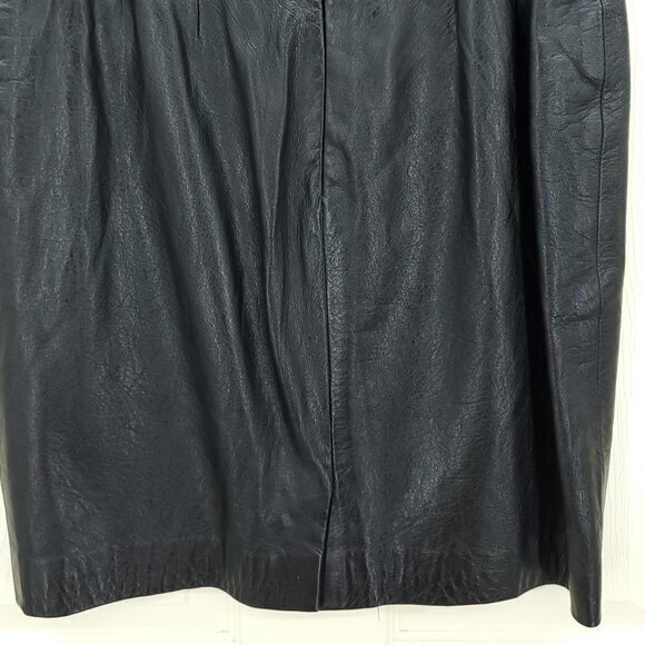 KORS Michael Kors 100% Leather Mini Pencil Skirt M Black - Picture 11 of 16